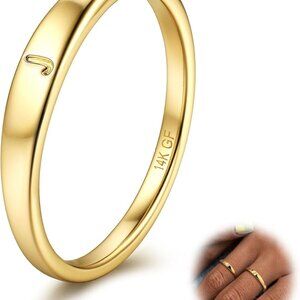 Gold Filled Initial Rings for Women 14K Gold Signet Rings Dainty Gold Ring Tarni
